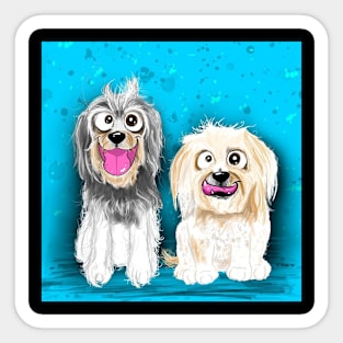 Cute Pups Caricature Sticker